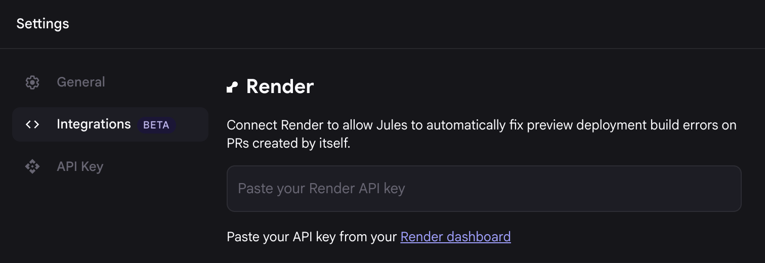 Jules integrations page