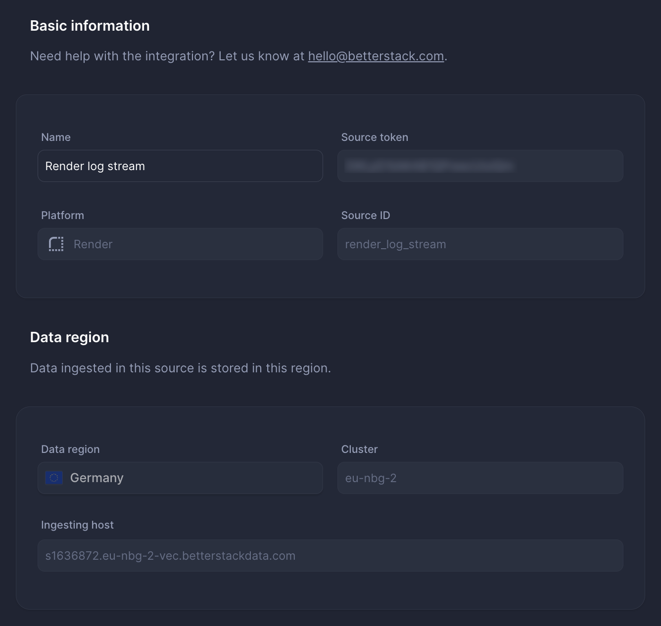Better Stack source details